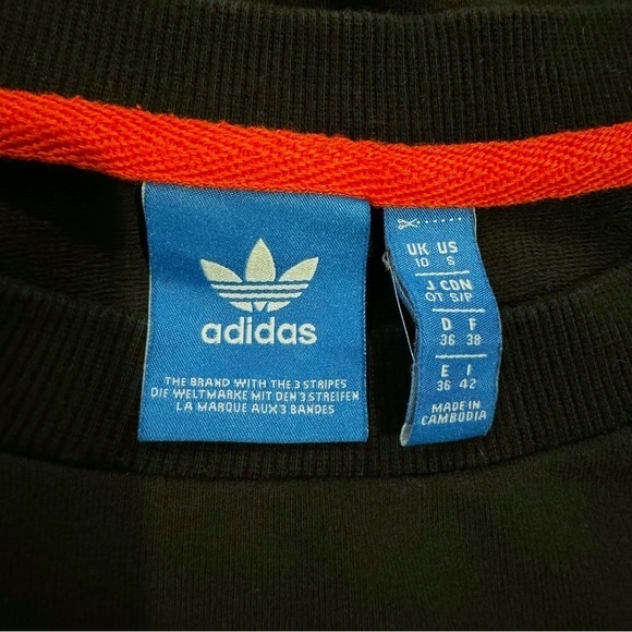 Adidas | Lightweight Crewneck Sweatershirt Logo Black White Size Small - Picture 4 of 7